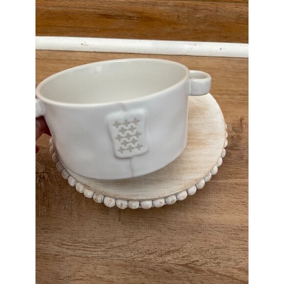 VHTF NWOT Rae Dunn "Bake" White Ceramic Soufflé Dish Studio Collection - Picture 5 of 5